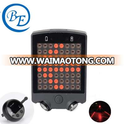 64 LED Wireless Remote Safety Laser Beam Rear Turn Light Mountain Bike Brake Light